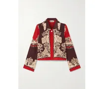 Storybook Printed Silk Jacket - Red