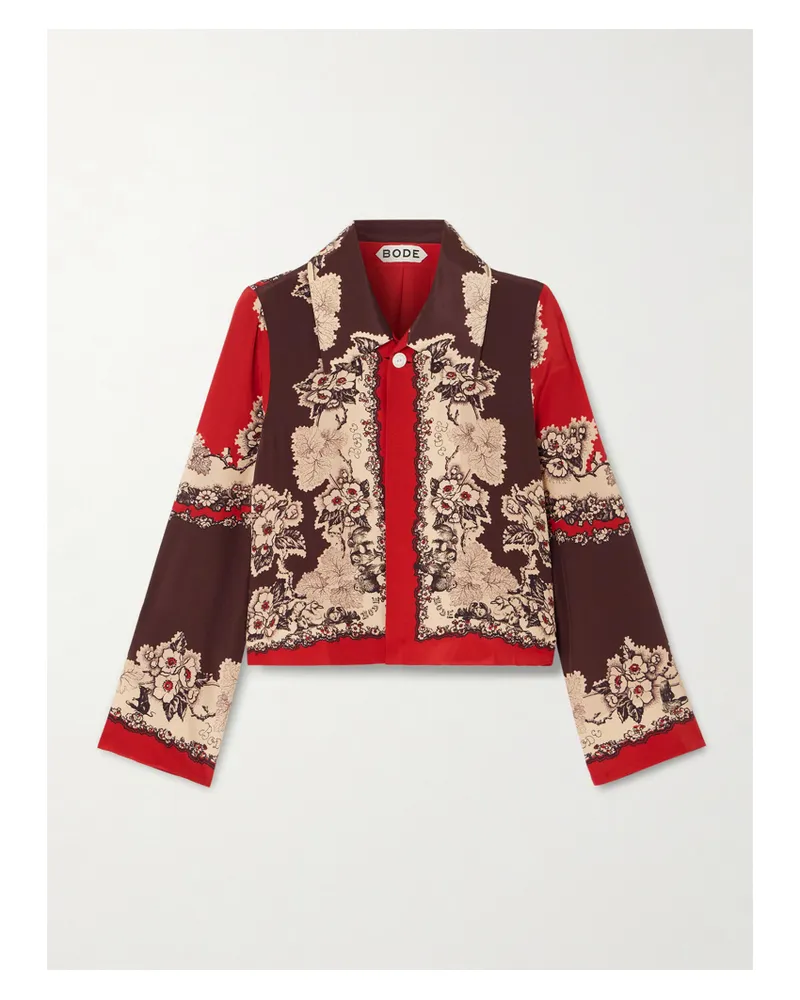 BODE Storybook Printed Silk Jacket - Red Red