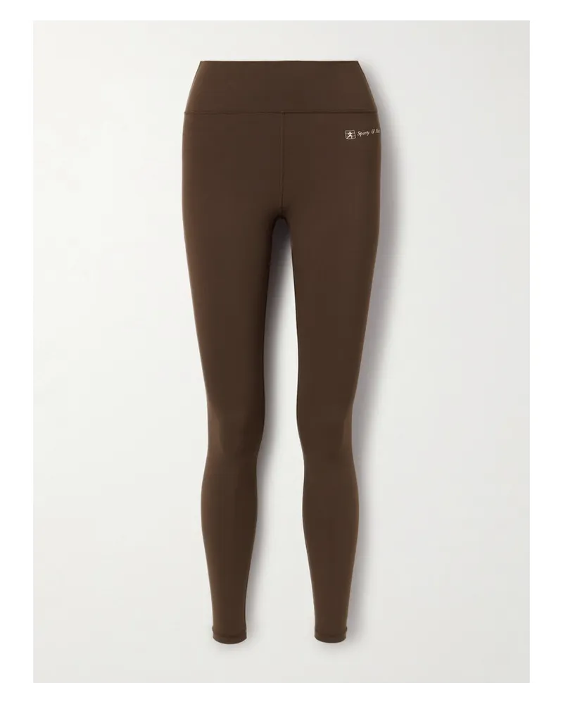 SPORTY & RICH Leggings aus Stretch-material mit Print Braun