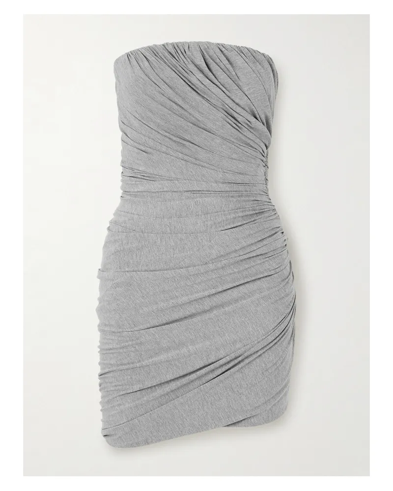 ATTICO Trägerloses Minikleid Aus Gerafftem Jersey - Grau Grau