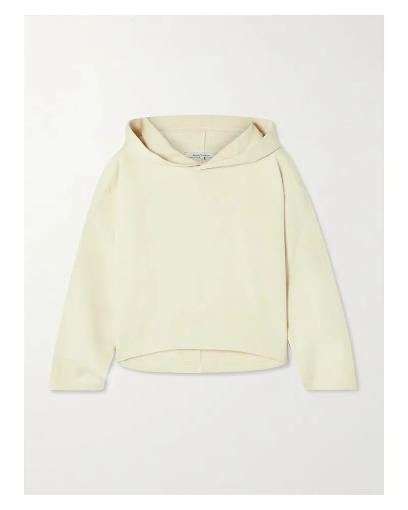 Another Tomorrow Verkürzter Hoodie Aus Jersey Aus Einer Biobaumwollmischung - Creme Creme