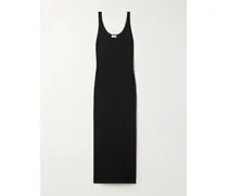 Maxikleid Aus Metallic-strick - Schwarz