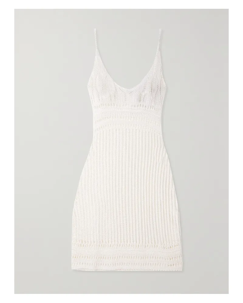 Loewe Paula's Ibiza Minikleid Aus Häkelstrick - Wollweiß Wollweiß