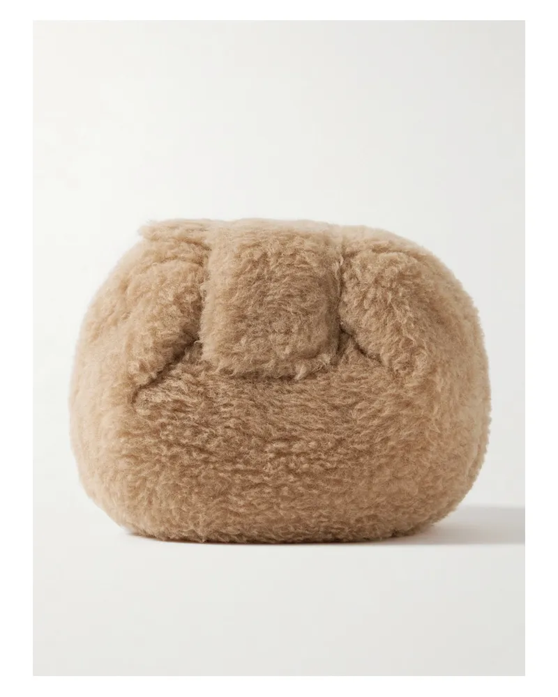 Gabriela Hearst Soft Demi Wool, Silk And Cashmere-blend Clutch - Brown Brown