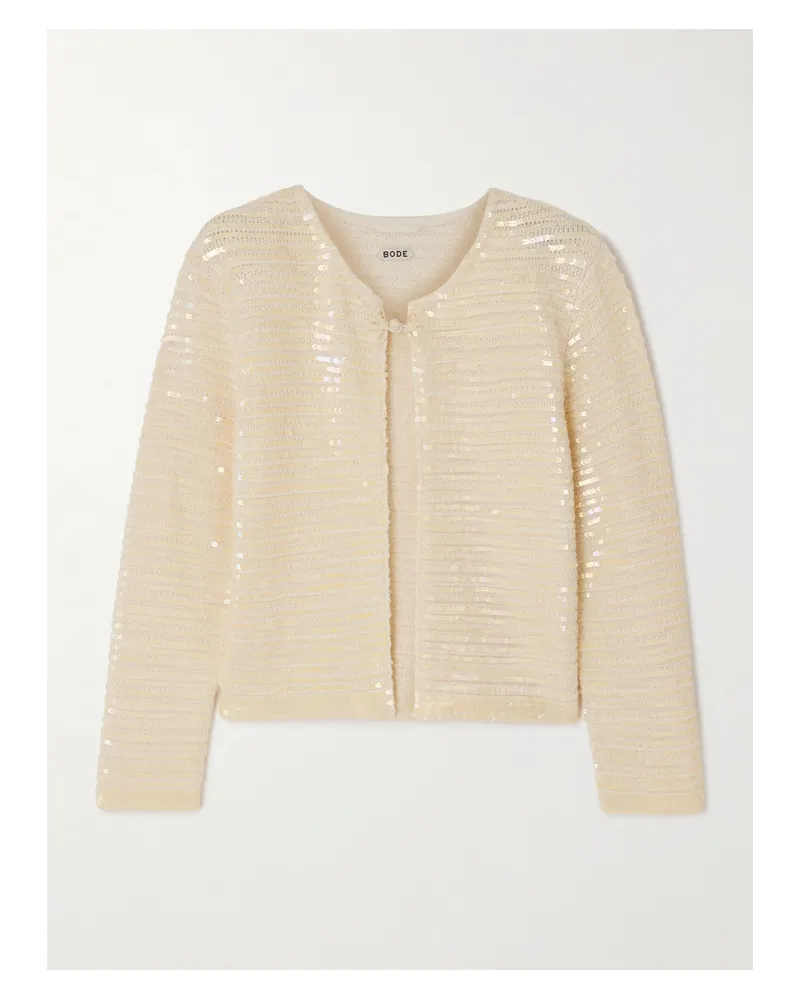 BODE Cardigan Aus Wolle Mit Pailletten - Elfenbein Elfenbein