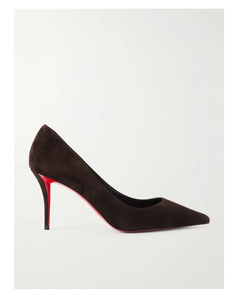 Christian Louboutin Miss Z 80 Suede Pumps - Brown Brown