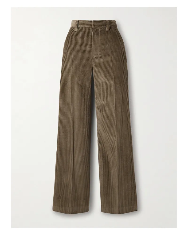 Brunello Cucinelli Hose Mit Weitem Bein Aus Baumwollcord - Braun Braun