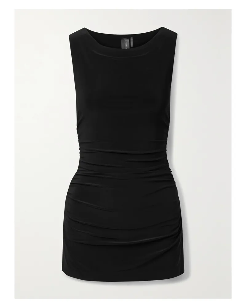 Norma Kamali Ruched Stretch-jersey Mini Dress - Black Black