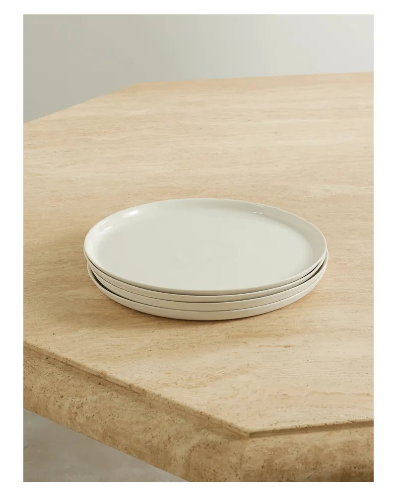 Mud Australia Net Sustain Set Aus Vier Porzellantellern - Wollweiß Wollweiß