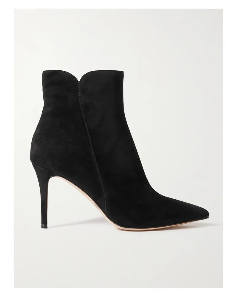 Gianvito Rossi Levy 85 Suede Ankle Boots - Black Black