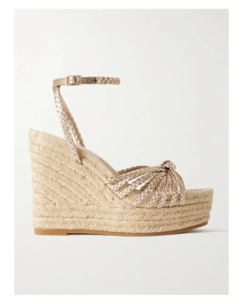 Loeffler Randall Pamela Mignon Wedges Aus Metallic-leder Mit Plateau - Gold Gold