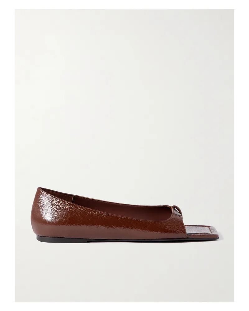 St. Agni 90s Crinkled Patent-leather Pumps - Burgundy Burgundy