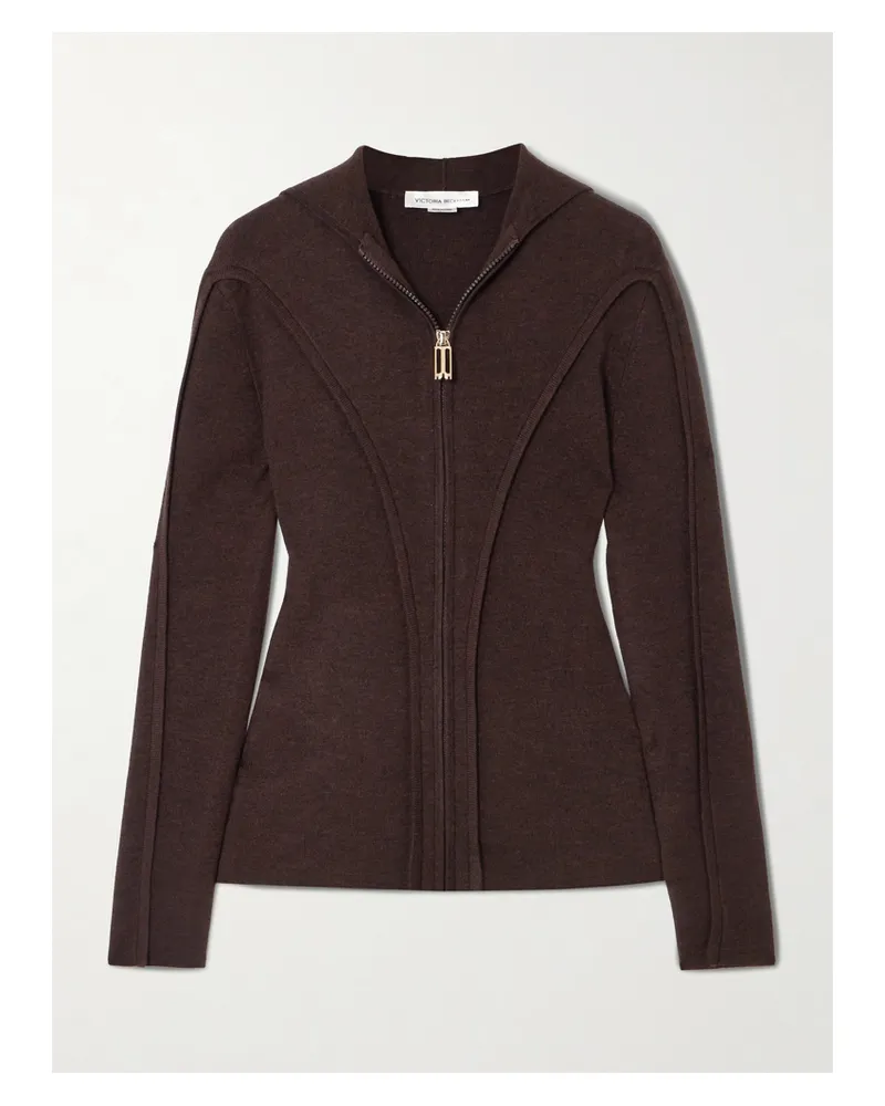 Victoria Beckham Kapuzenjacke Aus Einer Merinowollmischung - Braun Braun