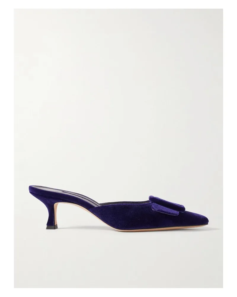 Manolo Blahnik Maysale 50 Mules Aus Samt Mit Schnalle - Lila Lila