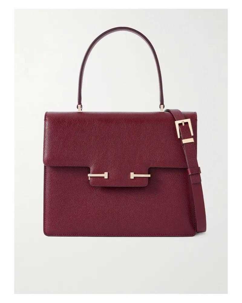 Tom Ford Textured-leather Shoulder Bag - Burgundy Burgundy