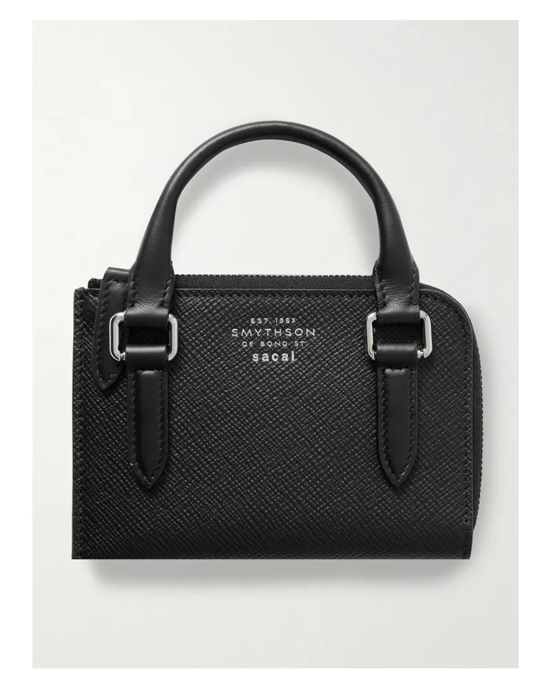 Smythson Sacai Kartenetui Aus Strukturiertem Leder - Schwarz Schwarz
