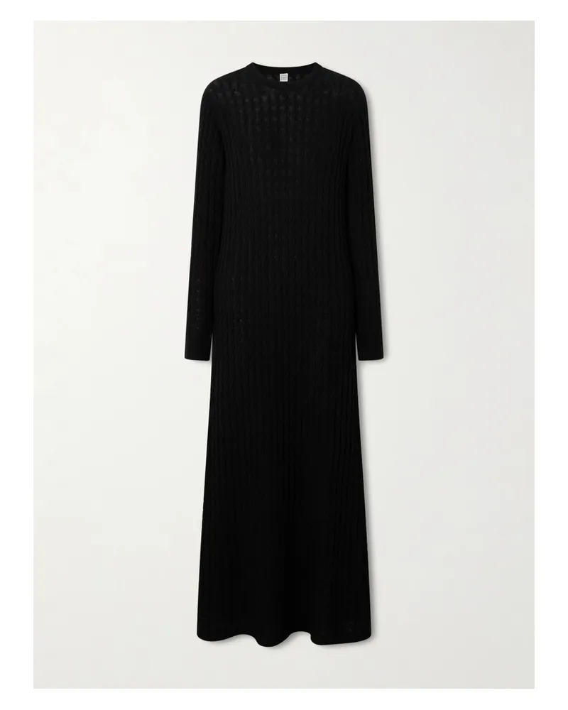 Totême Cable-knit Wool Maxi Dress - Black Black