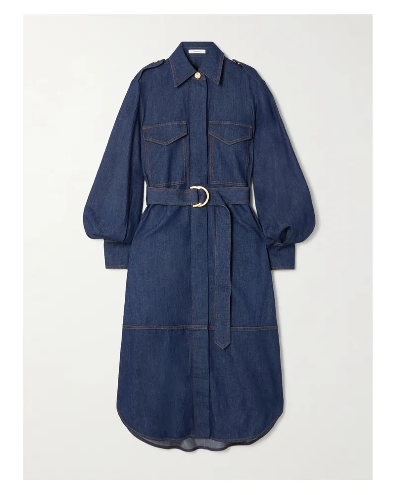 Zimmermann Midi-hemdblusenkleid Aus Denim - Blau Blau