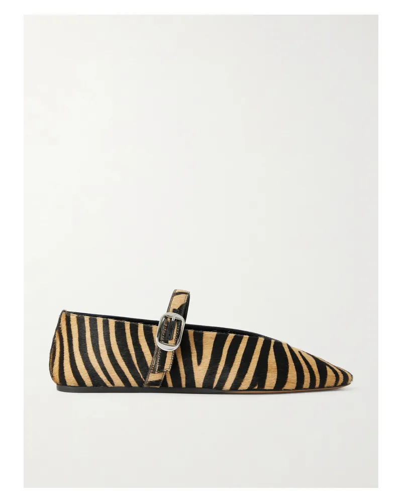 Le Monde Béryl Stella Zebra-print Calf Hair Mary Jane Ballet Flats - Animal Print Animal