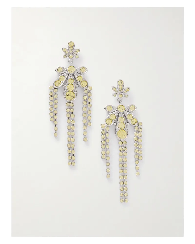 Paco Rabanne Silberfarbene Ohrringe Mit Kristallen - Gelb Gelb