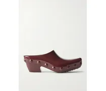 Gondola Studded Rubber Mules - Burgundy