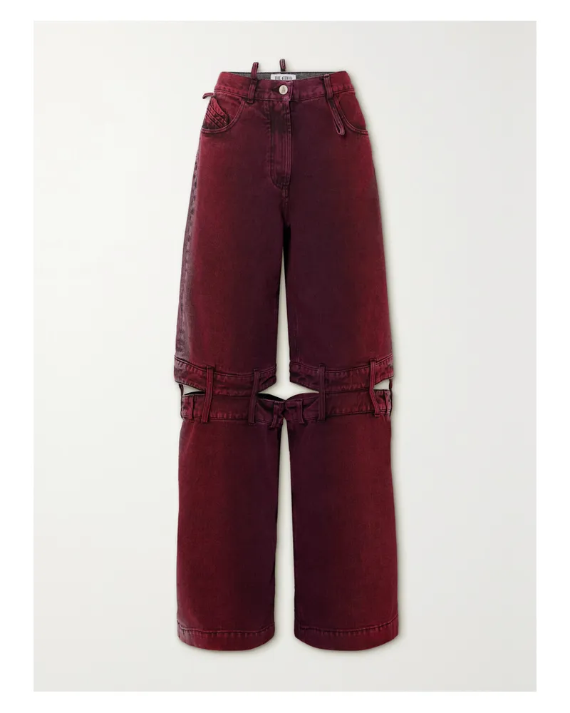 ATTICO Ashton Halbhohe Jeans Mit Weitem Bein Und Cut-outs - Rot Rot