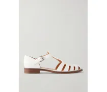 Kelsey Woven Leather Sandals - White