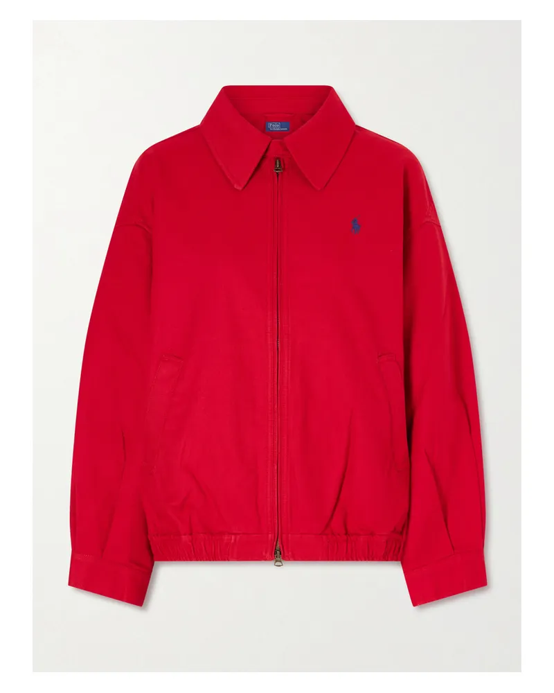 Ralph Lauren Embroidered Cotton Bomber Jacker Red