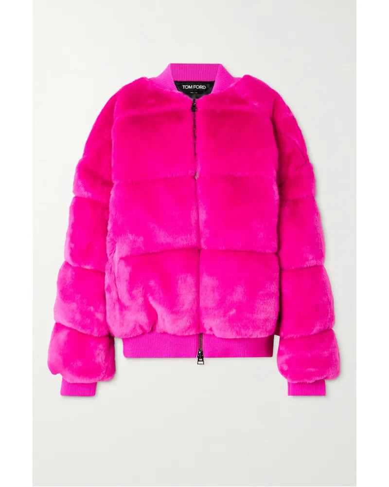 Tom Ford Bomberjacke aus Faux Fur mit Daunenfüllung Pink