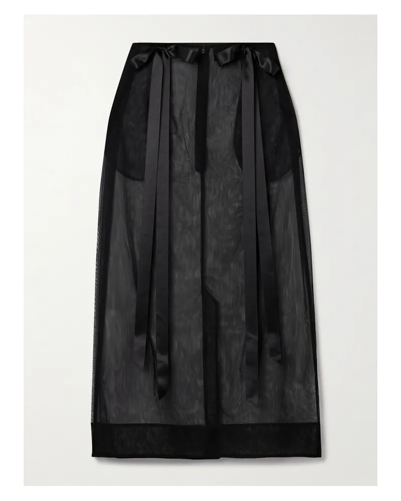 Simone Rocha Midirock Aus Tüll Mit Schleifen Aus Satin - Schwarz Schwarz