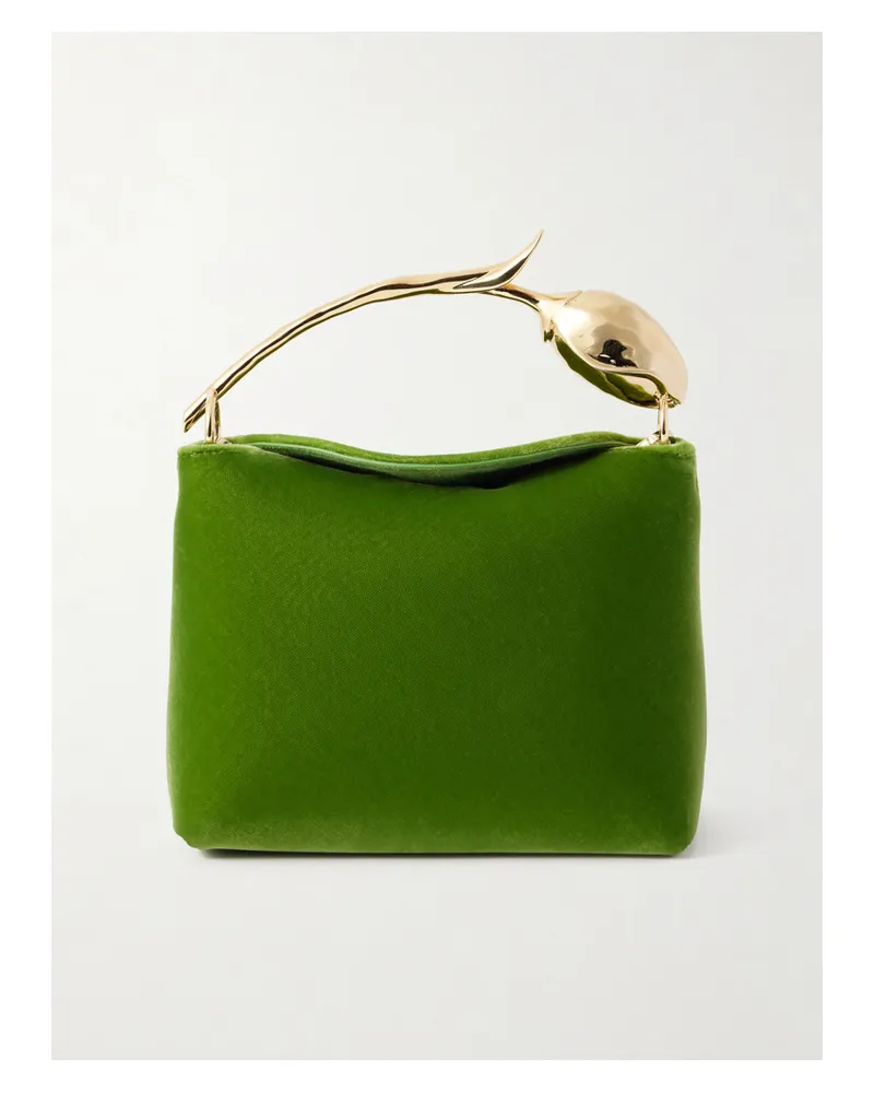Erdem Bloom Mini Velvet Clutch - Green Green