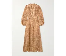 Cascadian Maxikleid Aus Leinen Mit Leopardenprint - Animal-Print