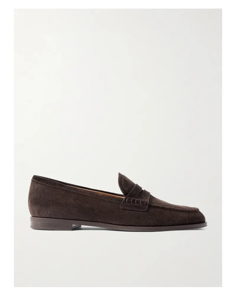 Gianvito Rossi Georgie Suede Loafers - Brown Brown