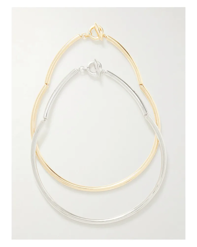 Roxanne Assoulin The Tubular Set Aus Zwei Silber- Und Goldfarbenen Ketten - Mehrfarbig Mehrfarbig