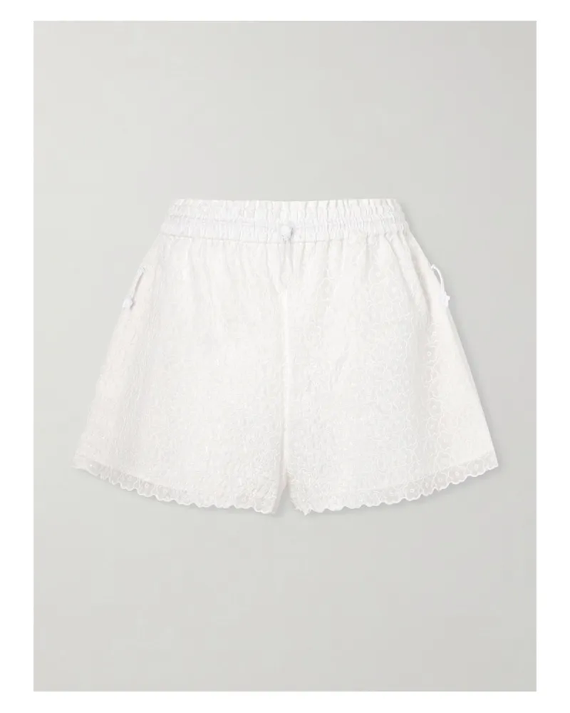 Cecilie Bahnsen Embroidered Tulle Shorts - White White