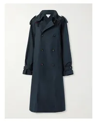 Bottega Veneta Trenchcoat aus Wollgabardine mit Gürtel Blau