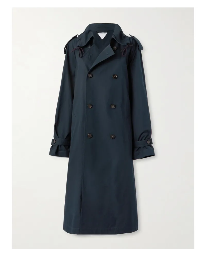 Bottega Veneta Trenchcoat aus Wollgabardine mit Gürtel Blau