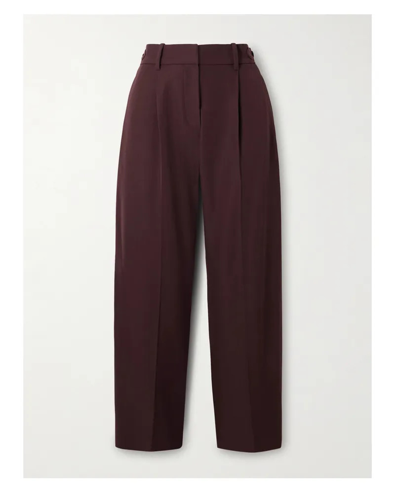 Brunello Cucinelli Hose Aus Twill Aus Einer Woll-baumwollmischung Mit Falten - Burgunder Burgunder