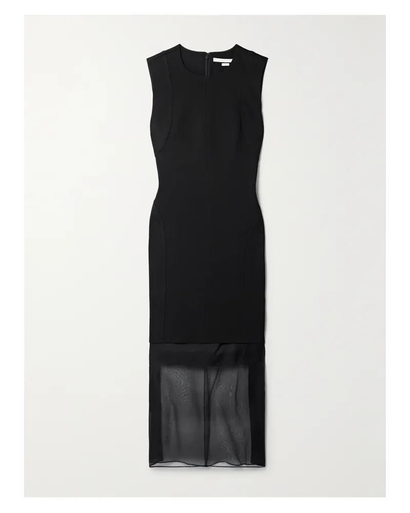 Jason Wu Midikleid Aus Crêpe Mit Seidenbesätzen - Schwarz Schwarz