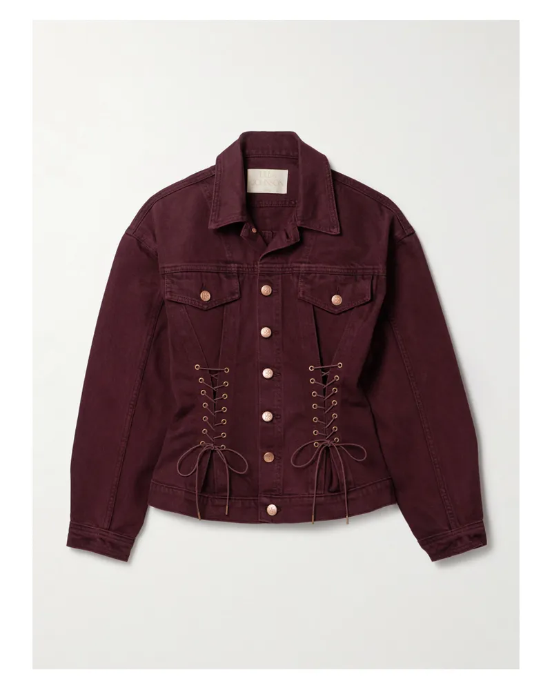 Ulla Johnson Naomi Jacke Aus Denim Mit Schnürdetails - Burgunder Burgunder