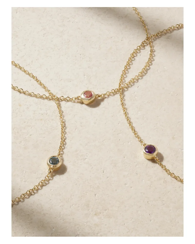 Stone & Strand Aurora Birthstone 14-karat Gold Multi-stone Bracelet Multi