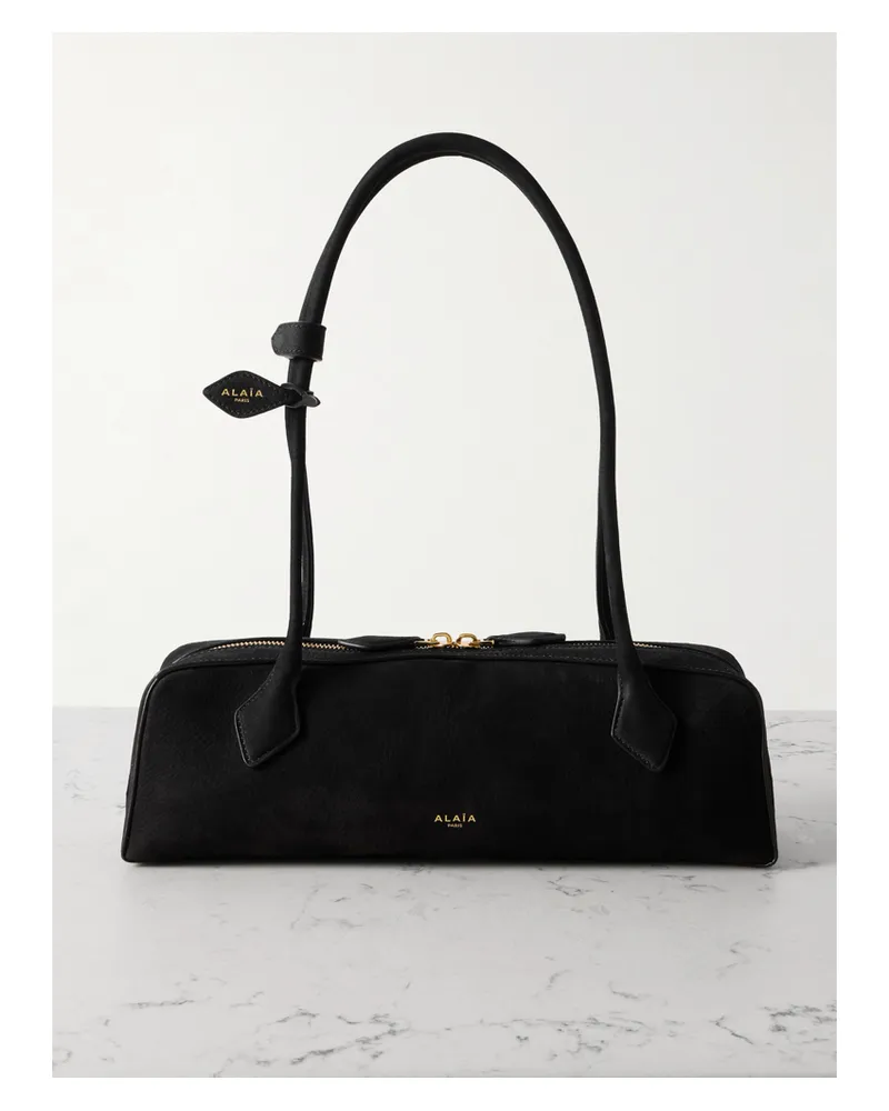 Alaïa Le Teckel Medium Nubuck Shoulder Bag - Black Black