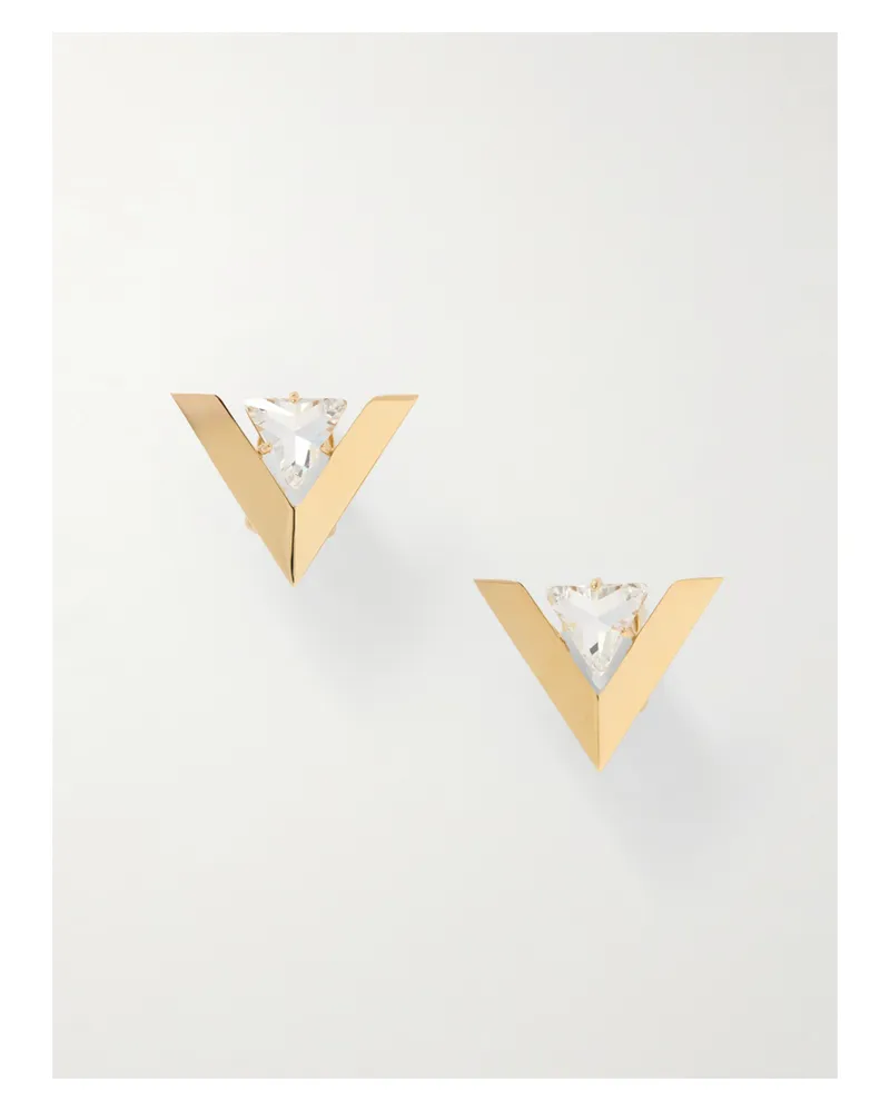 Valentino Garavani Je Les V Goldfarbene Ohrringe Mit Kristallen Gold