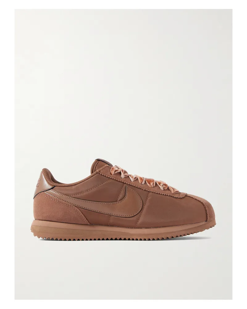 Nike Cortez Sneakers Aus Leder, Veloursleder Und Canvas - Braun Braun