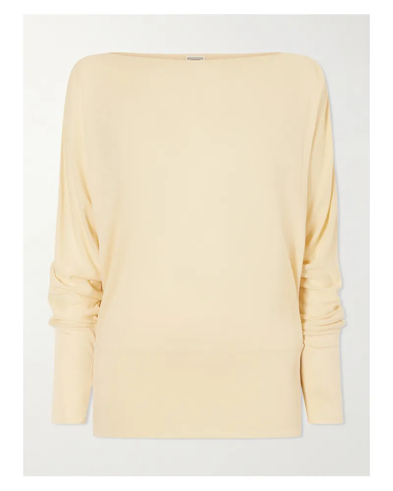 Totême Boatneck Jersey Top - Yellow Yellow