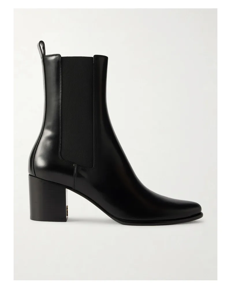Saint Laurent Jill Leather Chelsea Boots - Black Black