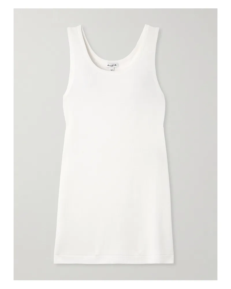 Alaïa Cotton-blend Mini Dress - White White