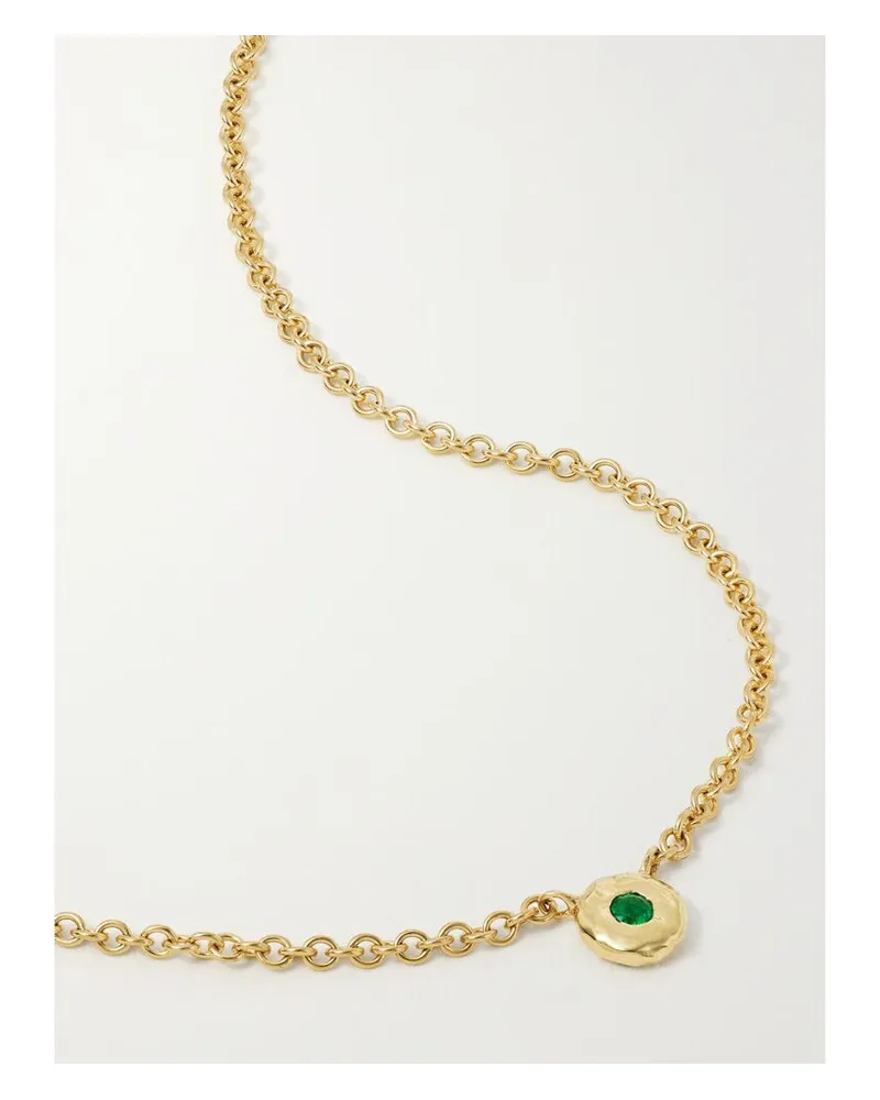 Octavia Elizabeth Net Sustain Nesting Gem Kette Aus Recyceltem 18 Karat Gold Mit Smaragd - Grün Grün