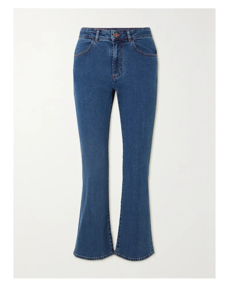 See by Chloé Verkürzte, Hoch Sitzende Jeans Mit Geradem Bein - Blau Blau