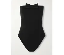Dress Code Bow-detailed Strapless Swimsuit - Black